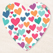 Kleurrijke harten kartonnen onderzetters (Voorkant)