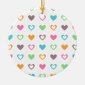 kleurrijke harten keramisch ornament (Voorkant)
