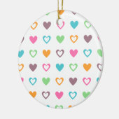 kleurrijke harten keramisch ornament (Links)