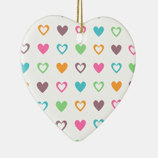 kleurrijke harten keramisch ornament (Rechts)
