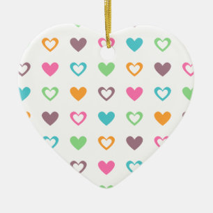 kleurrijke harten keramisch ornament