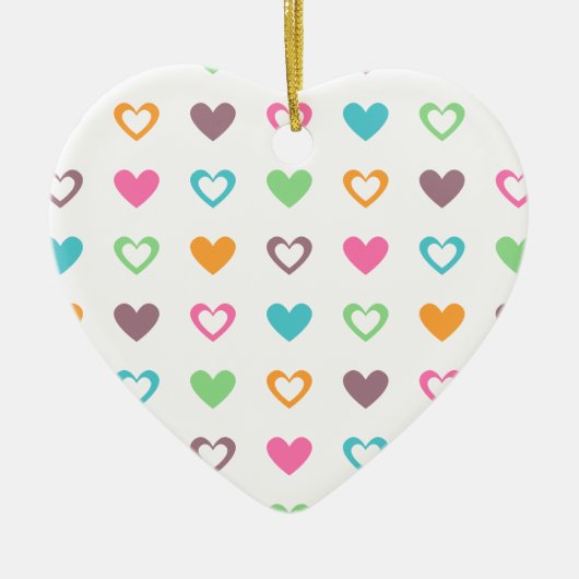 kleurrijke harten keramisch ornament (Voorkant)