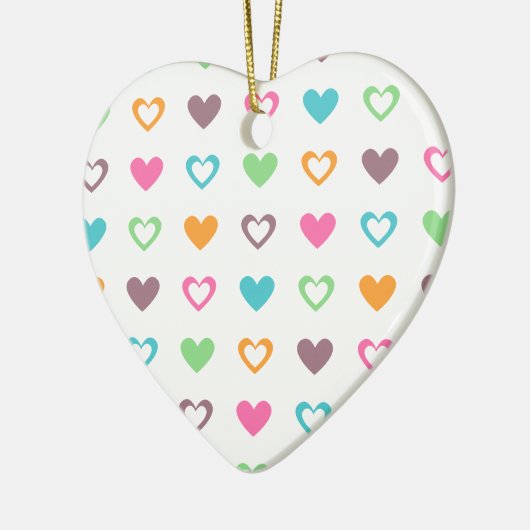 kleurrijke harten keramisch ornament (Links)