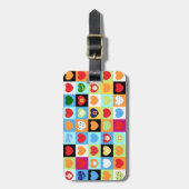 Kleurrijke harten, label bagagelabel (Voorkant verticaal)