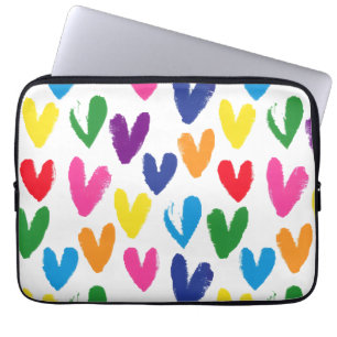 Kleurrijke harten laptop sleeve