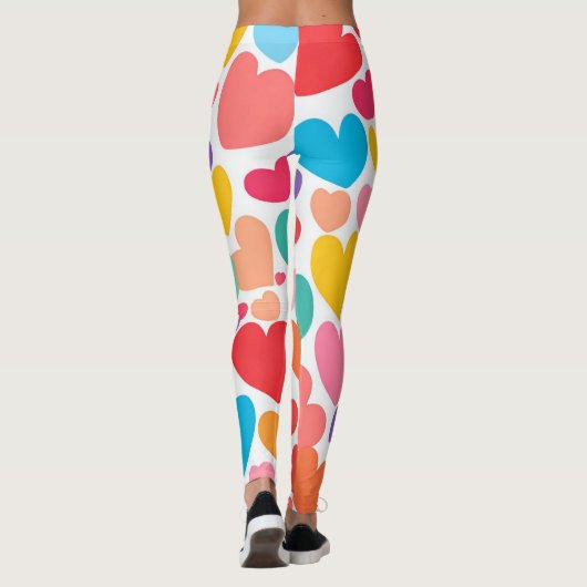 Kleurrijke harten leggings (Achterkant)