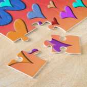 kleurrijke harten legpuzzel (Zijkant)