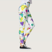 Kleurrijke harten liefdesschilder leggings (Rechts)