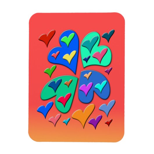 kleurrijke harten magneet (Verticaal)