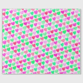 Kleurrijke harten Modern Elegant Chique Boho Roman Cadeaupapier (Vlak)