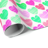 Kleurrijke harten Modern Elegant Chique Boho Roman Cadeaupapier (Rol Hoek)