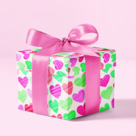 Kleurrijke harten Modern Elegant Chique Boho Roman Cadeaupapier