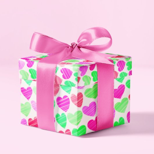 Kleurrijke harten Modern Elegant Chique Boho Roman Cadeaupapier