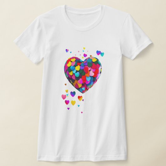Kleurrijke harten, mooi en schattig t-shirt (Laagn)