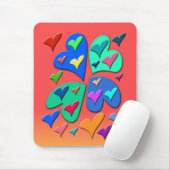 kleurrijke harten muismat (Met muis)