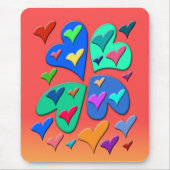 kleurrijke harten muismat (Voorkant)