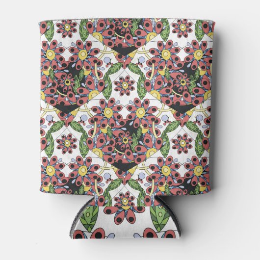 Kleurrijke harten, naadloos romantisch patroon. blikjeskoeler (Voorkant)