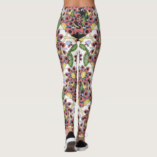 Kleurrijke harten, naadloos romantisch patroon. leggings (Achterkant)