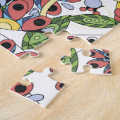 Kleurrijke harten, naadloos romantisch patroon. legpuzzel (Zijkant)