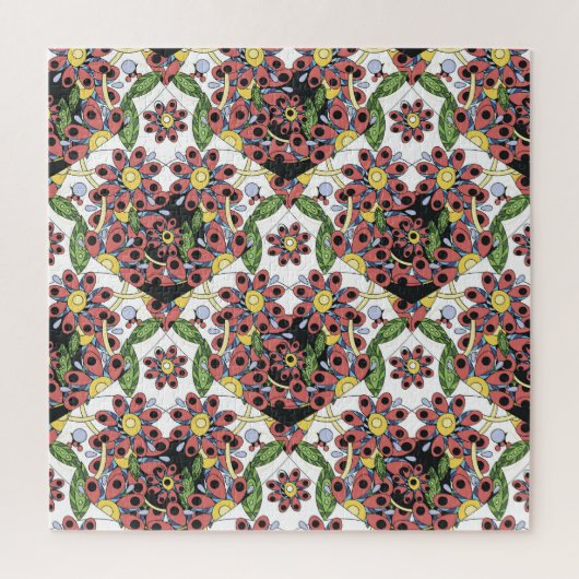 Kleurrijke harten, naadloos romantisch patroon. legpuzzel (Verticaal)