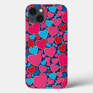 Kleurrijke Harten Navy Dagelijkse Bescherming Gree Case-Mate iPhone Case