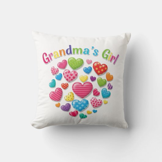 Kleurrijke harten oma's meisje kussen (Voorkant)