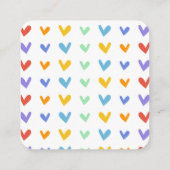 Kleurrijke Harten Ontmoet Retro Rainbow Baby showe Informatiekaartje (Achterkant)