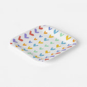 Kleurrijke Harten Ontmoet Retro Rainbow Baby showe Papieren Bordje (Gebogen)