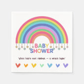 Kleurrijke Harten Ontmoet Retro Rainbow Baby showe Servet (Voorkant)