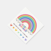 Kleurrijke Harten Ontmoet Retro Rainbow Baby showe Servet (Hoek)