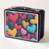 Kleurrijke harten op een donkere achtergrond (Achterkant)