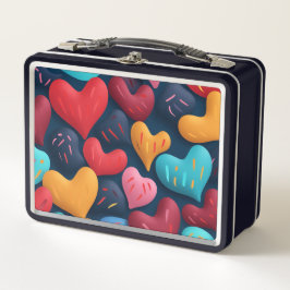 Kleurrijke harten op een donkere achtergrond