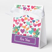 Kleurrijke harten op maat bedankdoosjes (Voorkant Zijde)