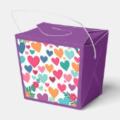 Kleurrijke harten op maat bedankdoosjes (Achterkant)