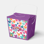 Kleurrijke harten op maat bedankdoosjes (Voorkant Zijde)