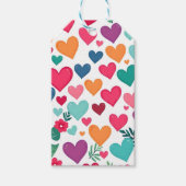 Kleurrijke harten op maat cadeaulabel (Voorkant)