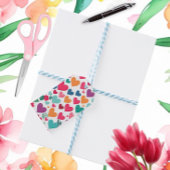 Kleurrijke harten op maat cadeaulabel