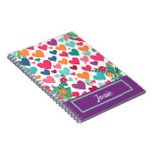 Kleurrijke harten op maat notitieboek (Rechterzijde)