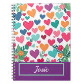 Kleurrijke harten op maat notitieboek (Voorkant)