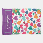 Kleurrijke harten op maat theedoek (Horizontaal)