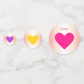 Kleurrijke harten op roze goud confetti (Achterkanten)