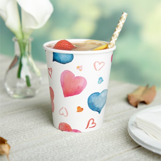 kleurrijke harten papieren bekers (Insitu)