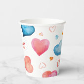 kleurrijke harten papieren bekers (Achterkant)