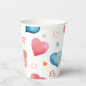 kleurrijke harten papieren bekers (Voorkant)