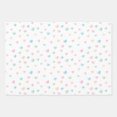 Kleurrijke harten | Pastel Pink and Blue Gingham Inpakpapier Vel (Voorkant 2)