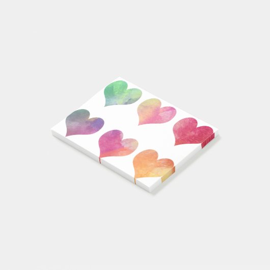 kleurrijke harten post-it® notes (Schuin)