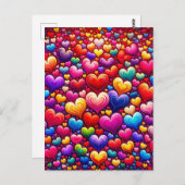 Kleurrijke harten, Postcrossing Briefkaart (Voorkant / Achterkant)