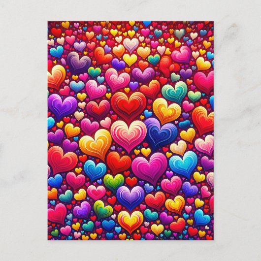 Kleurrijke harten, Postcrossing Briefkaart (Voorkant)