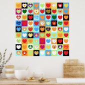 Kleurrijke harten, poster (Keuken)