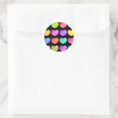 kleurrijke harten ronde sticker (Tas)